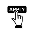 Black solid icon for Apply, registration and online Royalty Free Stock Photo