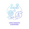 Apply insights elsewhere concept blue gradient icon