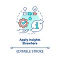 Apply insights elsewhere concept icon