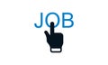 Apply job icon in flat style. Finger cursor  illustration on white isolated background. Click button business concept. Royalty Free Stock Photo