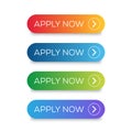 Apply Now button set vector. Apply Now Call to action button Royalty Free Stock Photo