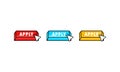 Apply now buttons in flat style with cursor. Vector apply icon. Vector illustration for web services, application or websites