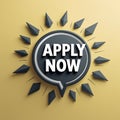 Apply Now Graphic with Abstract Geometric Shape Illustration Royalty Free Stock Photo