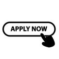 Apply now icon on white background. finger presses on apply now button. apply now symbol. flat style Royalty Free Stock Photo