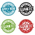 Apply now Stamp Collection. Eps10 Vector Badge