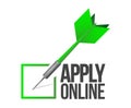 Apply online check mark dart illustration