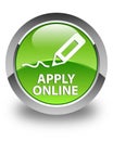 Apply online (edit pen icon) glossy green round button Royalty Free Stock Photo