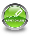 Apply online (edit pen icon) glossy green round button Royalty Free Stock Photo