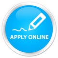 Apply online (edit pen icon) premium cyan blue round button Royalty Free Stock Photo