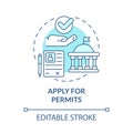 Apply for permits document concept icon