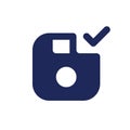 Apply saving black pixel perfect solid ui icon