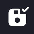 Apply saving white pixel perfect solid ui icon