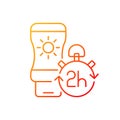Apply sunscreen every 2 hours gradient linear vector icon