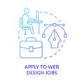 Apply to web design jobs blue gradient concept icon Royalty Free Stock Photo