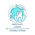 Apply tooth sealants concept icon