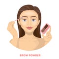 Applying brow powder.