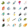 Applying icons set, isometric style Royalty Free Stock Photo