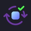 Applying spin motion effect flat gradient fill ui icon for dark theme