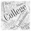 Applying To Colleges And Universities word cloud concept background