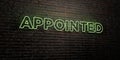 APPOINTED -Realistic Neon Sign on Brick Wall background - 3D rendered royalty free stock image Royalty Free Stock Photo