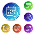 Appointment date calendar icon digital abstract round buttons set illustration