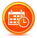 Appointment date calendar icon natural orange round button Royalty Free Stock Photo