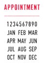 Appointment and dates ink stamp