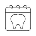 Appointment with dentist, simple outline icon dental care set