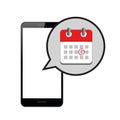 Appointment in red online calendar in a smartphone