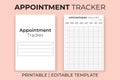 Appointment Tracker Template, Printable Daily and Weekly Time Log, Editable Schedule Organizer, KDP Interior Royalty Free Stock Photo