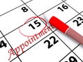 appointment word on calendar Royalty Free Stock Photo