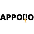 APOLO Vector Logo Design with rocket icons Royalty Free Stock Photo
