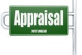 Appraisal word on green road sign