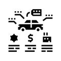 appraise car glyph icon vector illustration Royalty Free Stock Photo