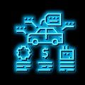 appraise car neon glow icon illustration Royalty Free Stock Photo