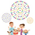 Appreciate fireworks in parent and child