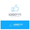 Appreciate, Remarks, Good, Like Blue outLine Logo with place for tagline