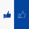 Appreciate, Remarks, Good, Like Line and Glyph Solid icon Blue banner Line and Glyph Solid icon Blue banner