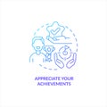 Appreciate your achievements blue gradient concept icon