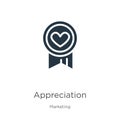 Appreciation icon vector. Trendy flat appreciation icon from marketing collection isolated on white background. Vector