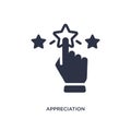 appreciation icon on white background. Simple element illustration from marketing concept