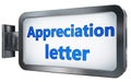 Appreciation letter on billboard