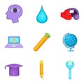 Apprehension icons set, cartoon style Royalty Free Stock Photo