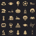 Apprentice icons set, simple style