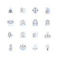 Apprentice line icons collection. Diligence, Learning, Guidance, Experience, Mentorship, Development, Training vector