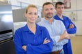 Apprentices and teacher posing Royalty Free Stock Photo