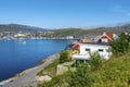 In approach of Hammerfest, the northernmost town in the world situated in Finnmark county of Norway. T Royalty Free Stock Photo