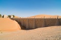 Access through dunes to Desert Hotel, Abu Dhabi. Qasr Al Sarab Resort and Hotel, Abu Dhabi, United Arab Emirates