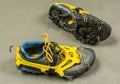 Approach shoes with anti slippery device anti-slip crampons.