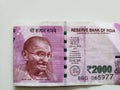 approach to Indian banknote of 2000 rupees